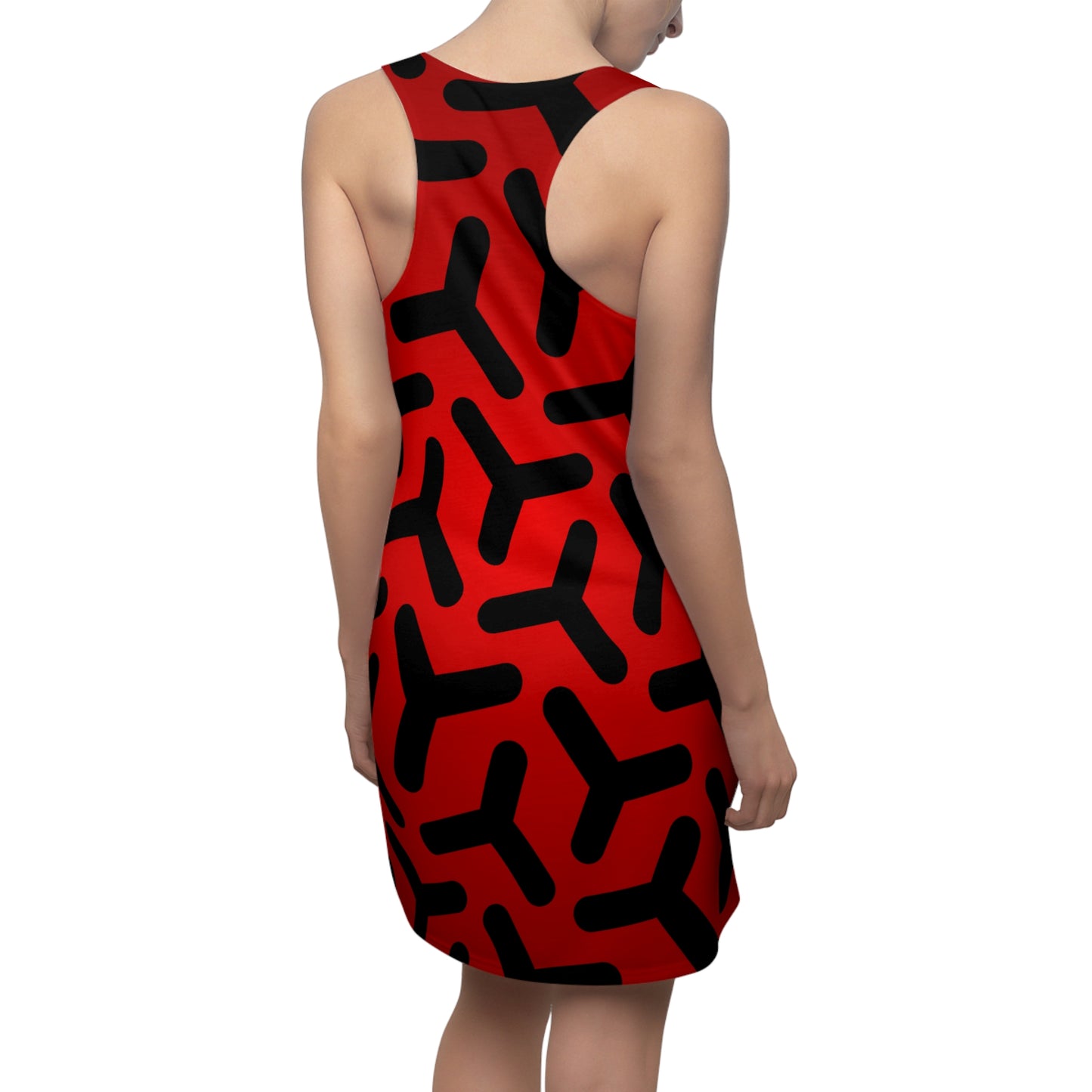 Racerback Damen Kleid Rot Farbverlauf Muster Racerback Sommer Party