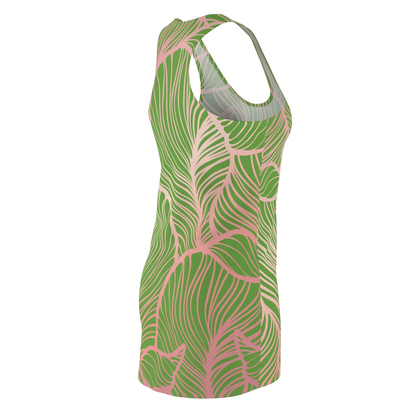 Rosa Grün Floral Racerback Kleid – Elegantes Sommerkleid