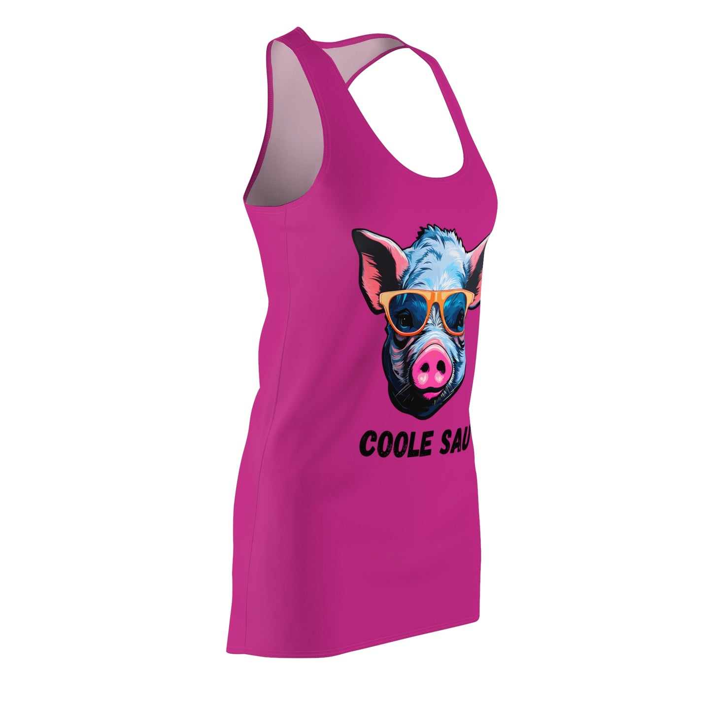 Damen Kleid Coole Sau Racerback Sommer Statement Fun