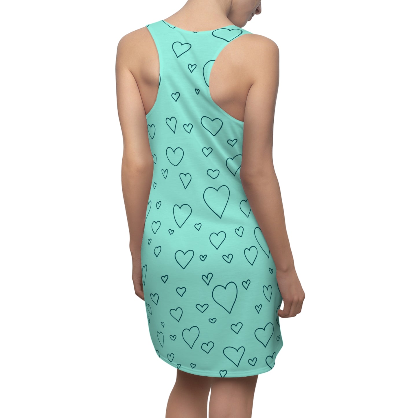 Heart Pattern Racerback Dress for Women – Cute Summer Style