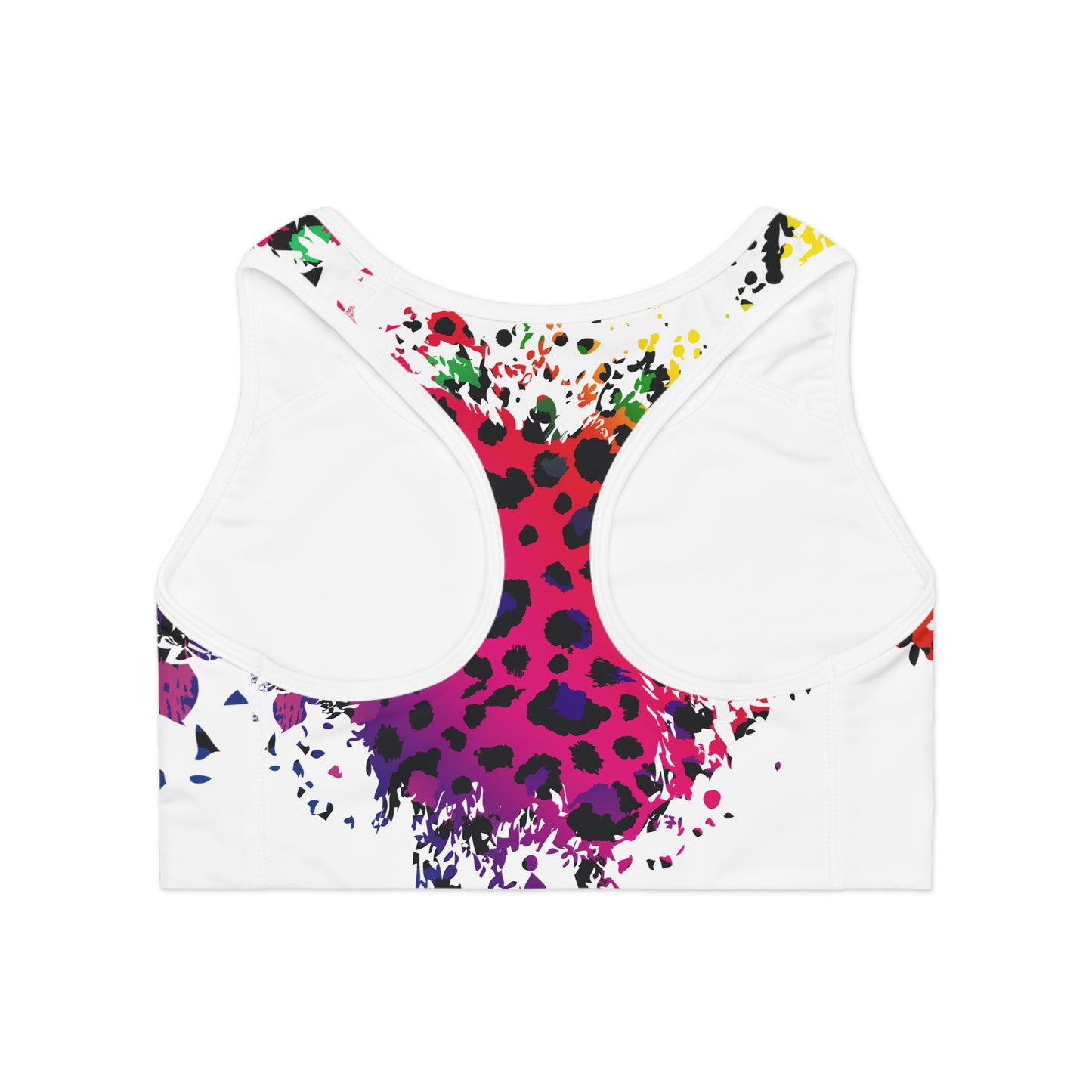 Damen Sport BH Leoparden Print Bunt Fitness Activewear