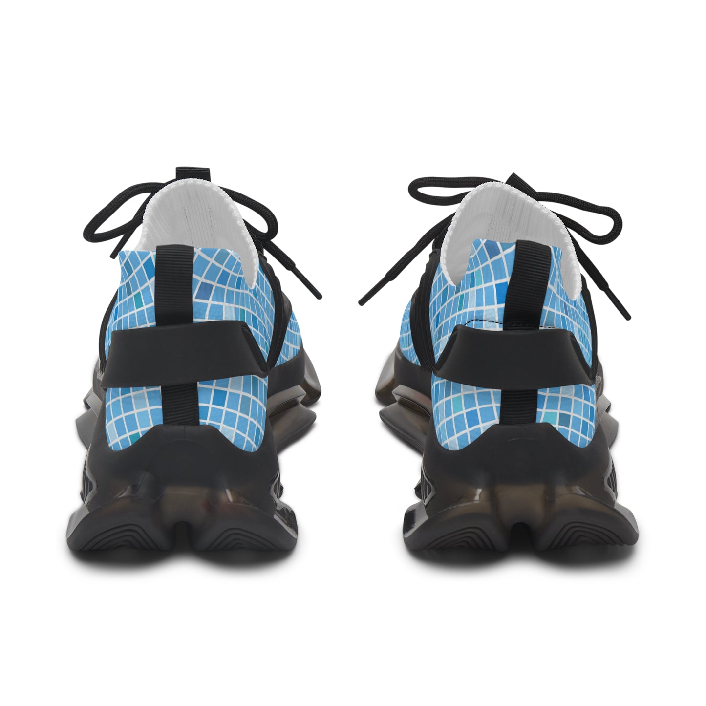 Blaue Damen Sneaker – Trendige Sportschuhe mit modernem Karomuster