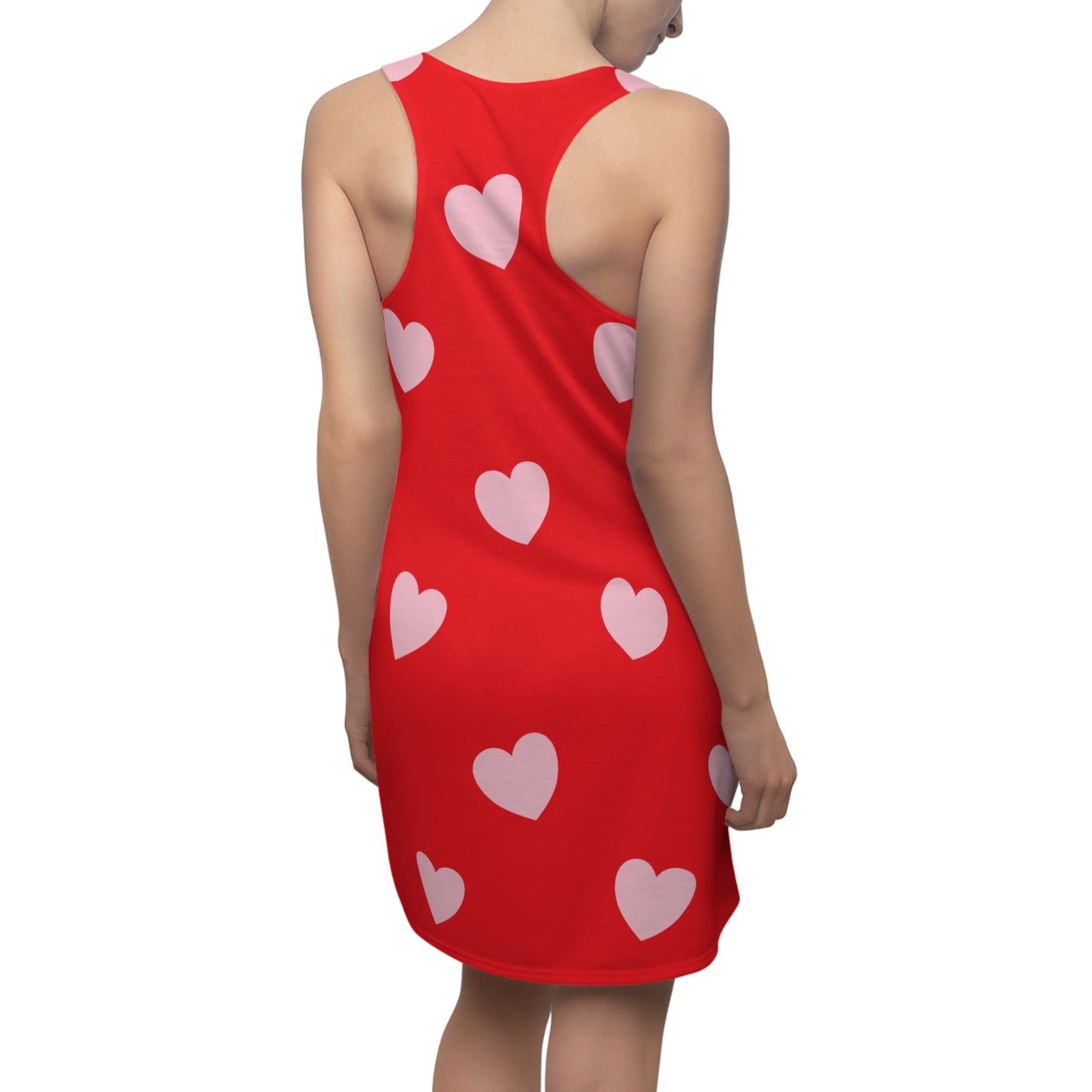 Rosa Herz Racerback Kleid – Romantisches Sommerkleid