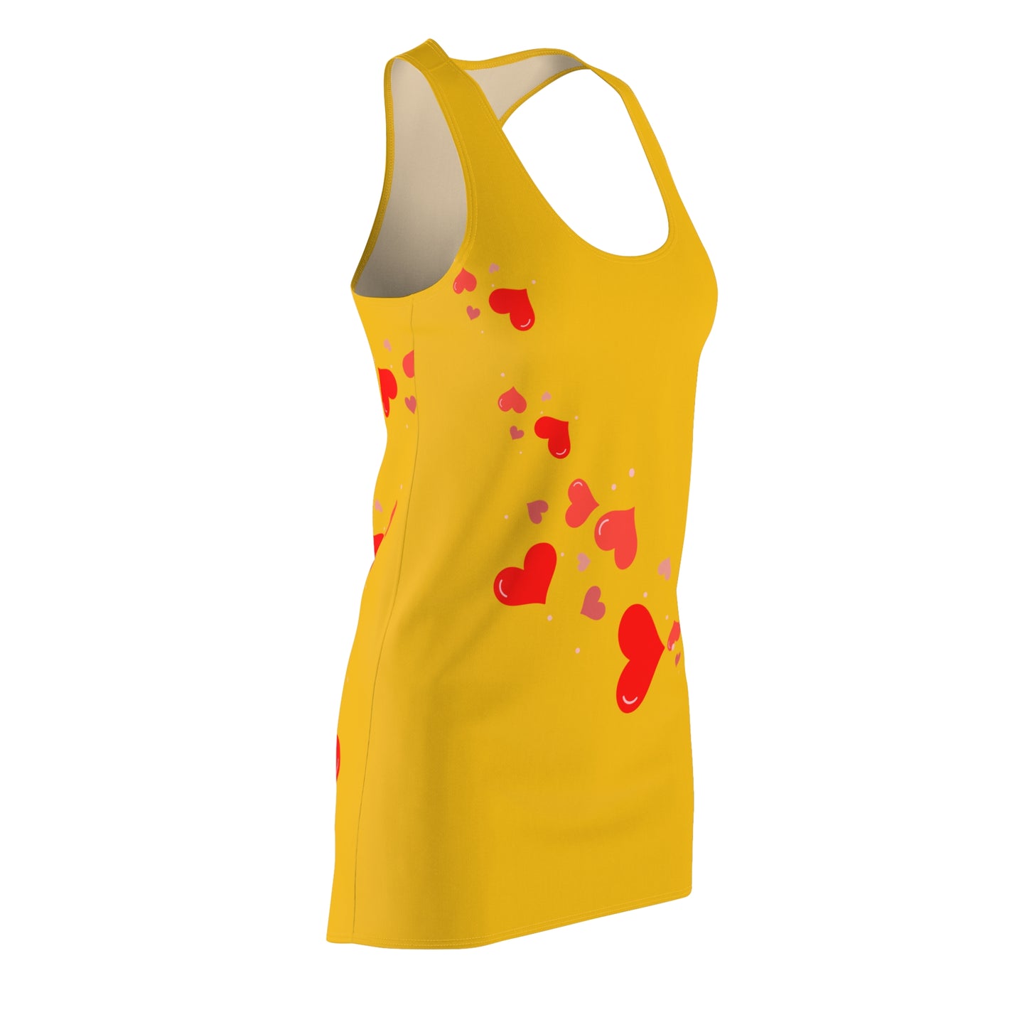 Gelb Herz Racerback Kleid – Elegantes Valentinstag Outfit