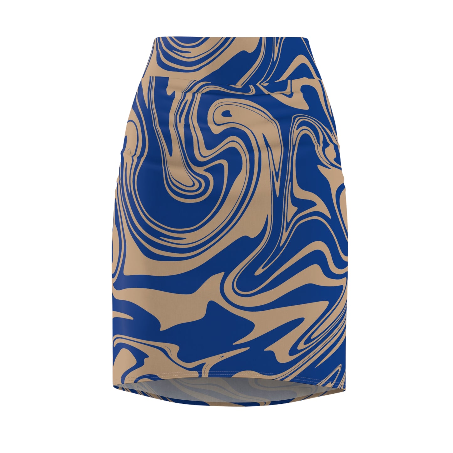 Damen Rock Marmor Print Bleistift Elegant Business Casual