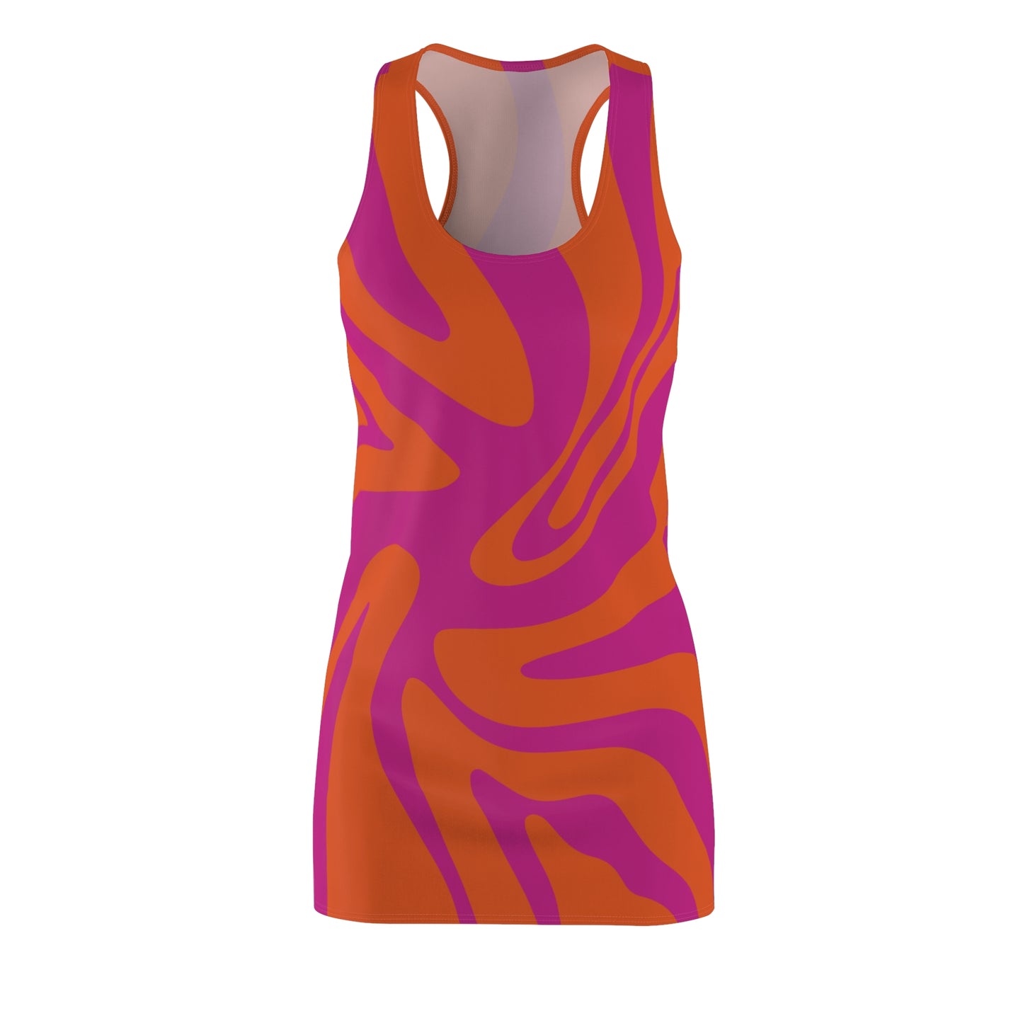 Pinkes Damen Kleid Swirl Muster Racerback Sommer Bohemian Beach