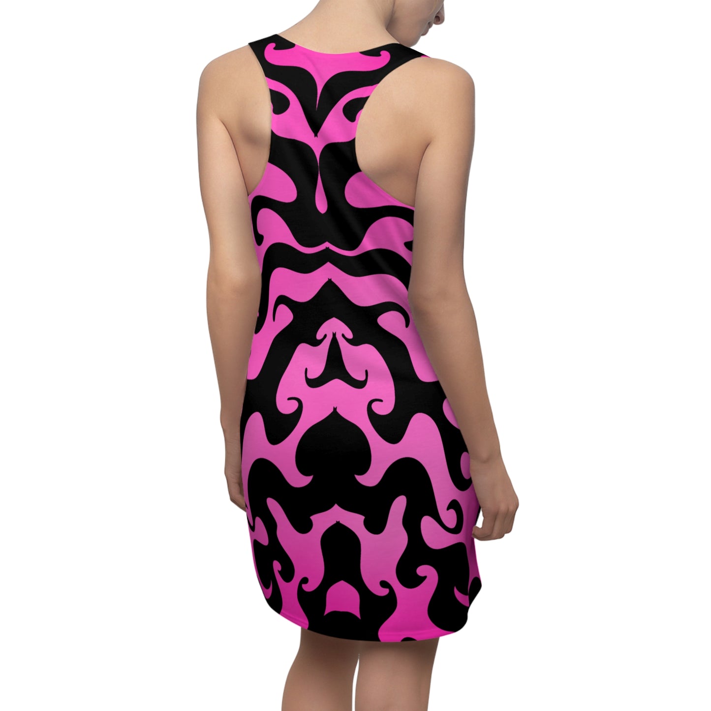 Racerback Kleid mit pinkem Farbverlauf und abstraktem Ornament-Muster
