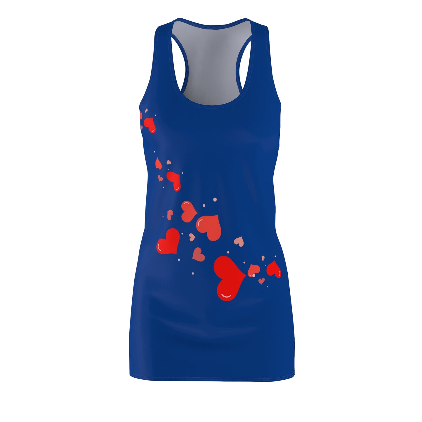 Blau Herz Racerback Kleid – Elegantes Valentinstag Outfit