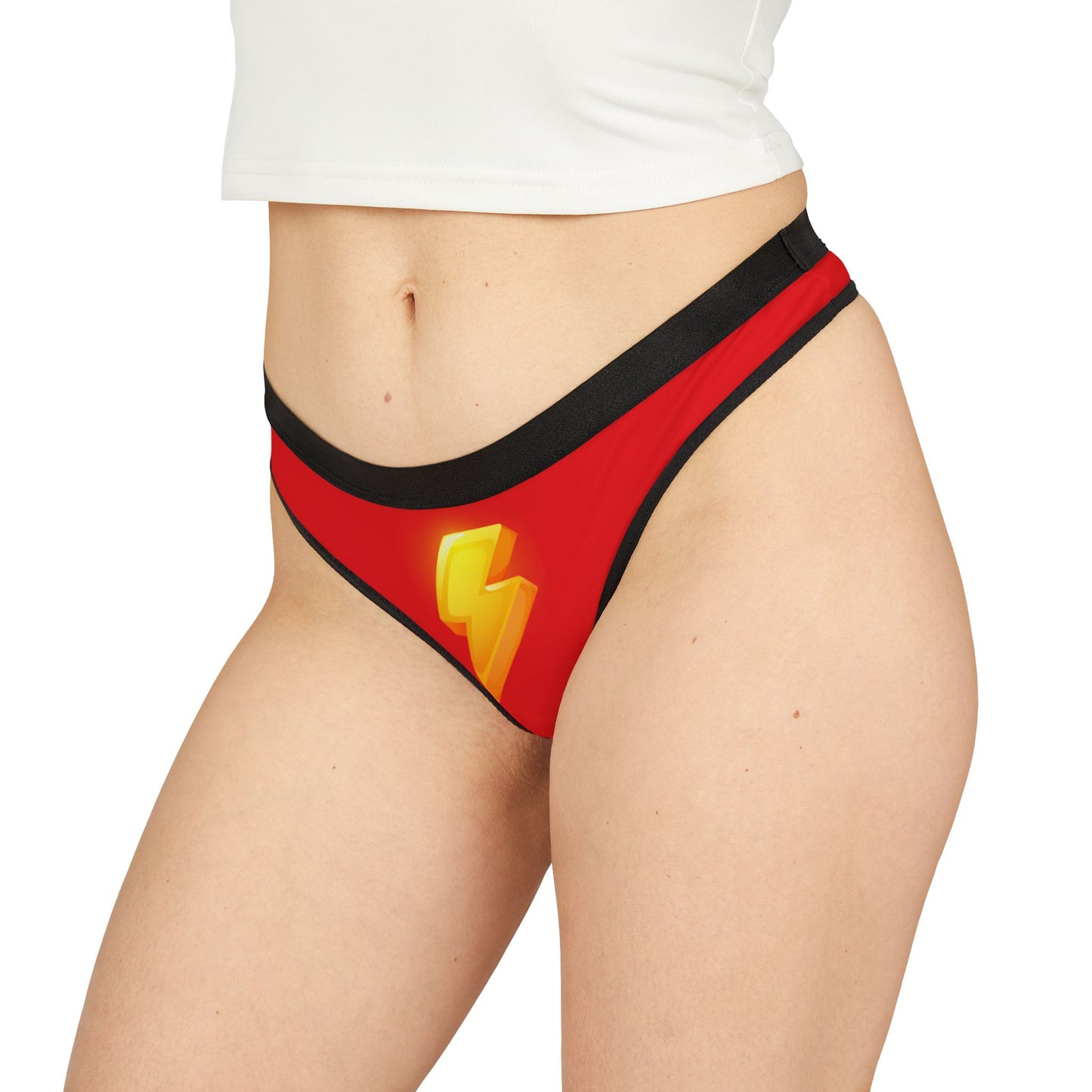 Damen Thong Unterwäsche Bequeme Atmungsaktive Slips Blitz Print Flash