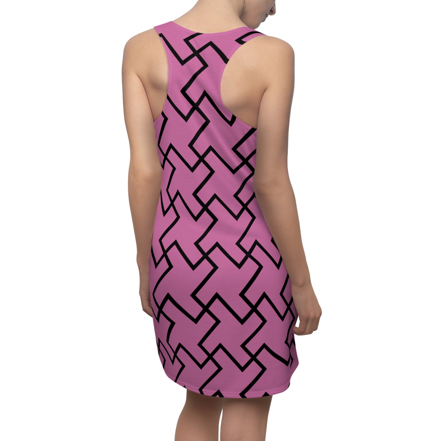 Rosanes Geometrie Racerback Kleid – Modern & Bequem