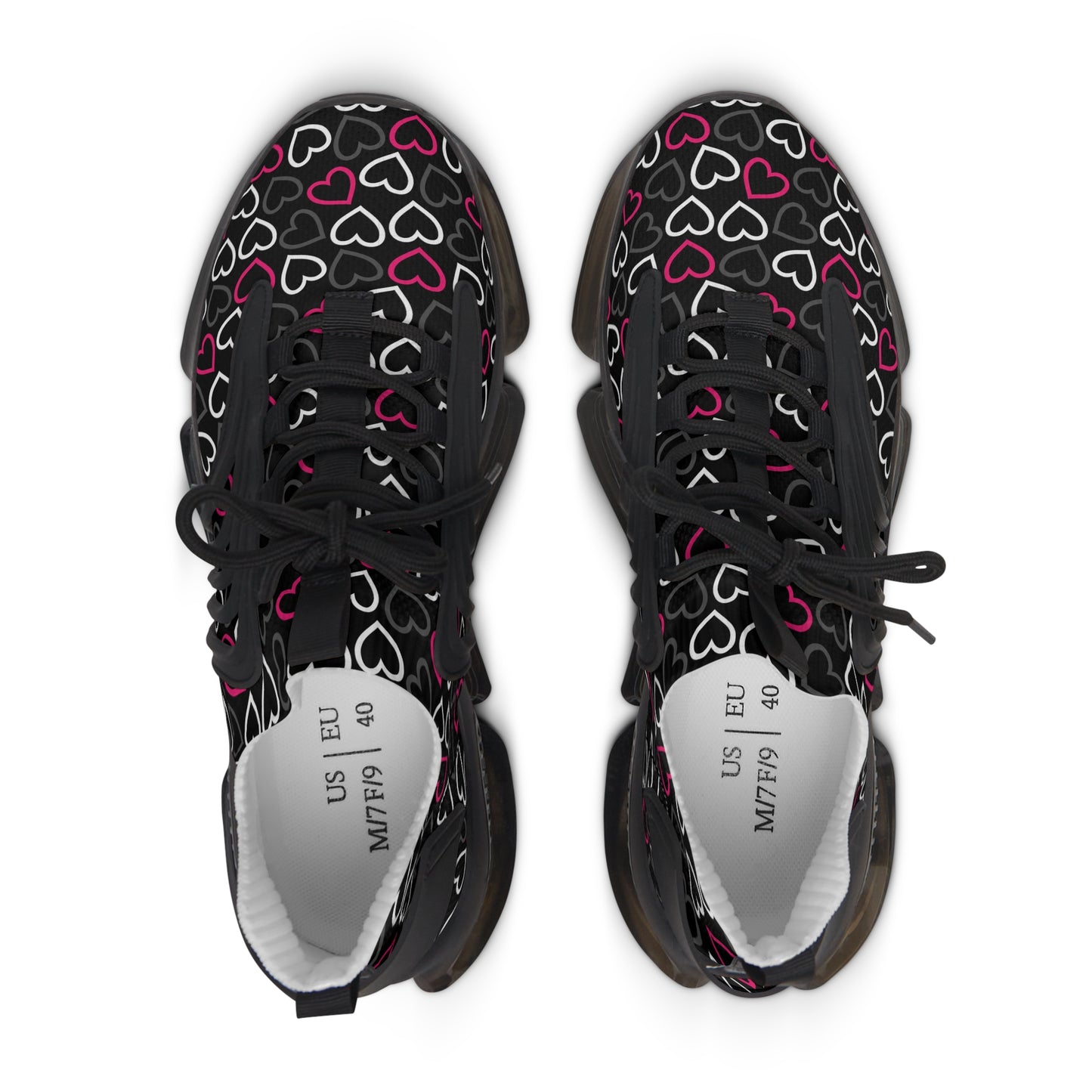 Damen Sneaker mit Herzmuster – Stylische Sportschuhe