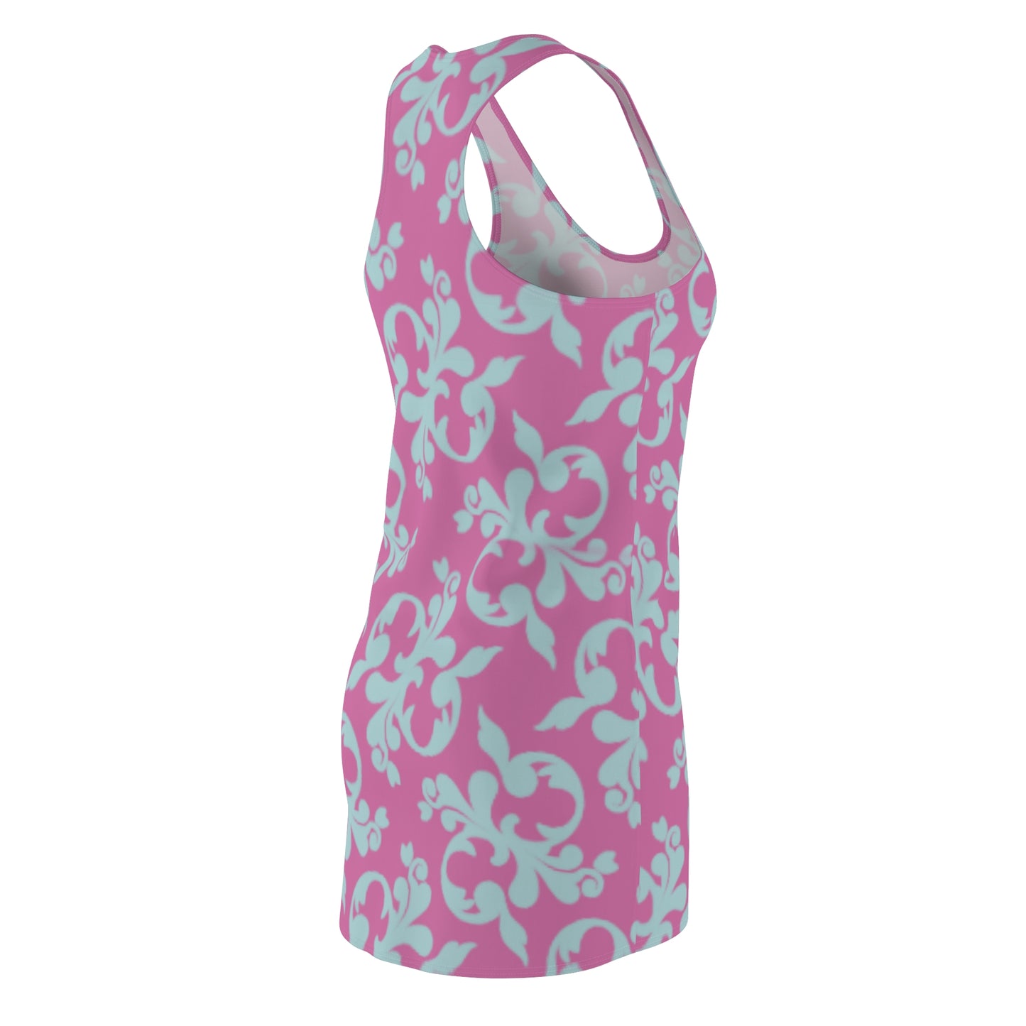 Rosa Türkis Floral Racerback Kleid – Sommer Damenmode