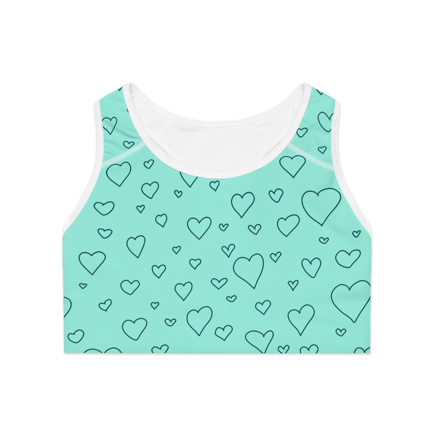 Damen Sport BH Herzmuster Atmungsaktiv Yoga Fitness Workout Top