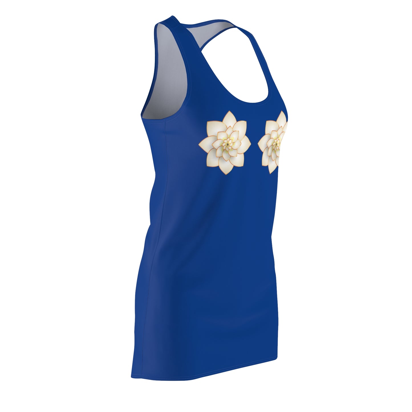 Blaues Damen Kleid Lotus Racerback Sommer Elegant Alltag Events