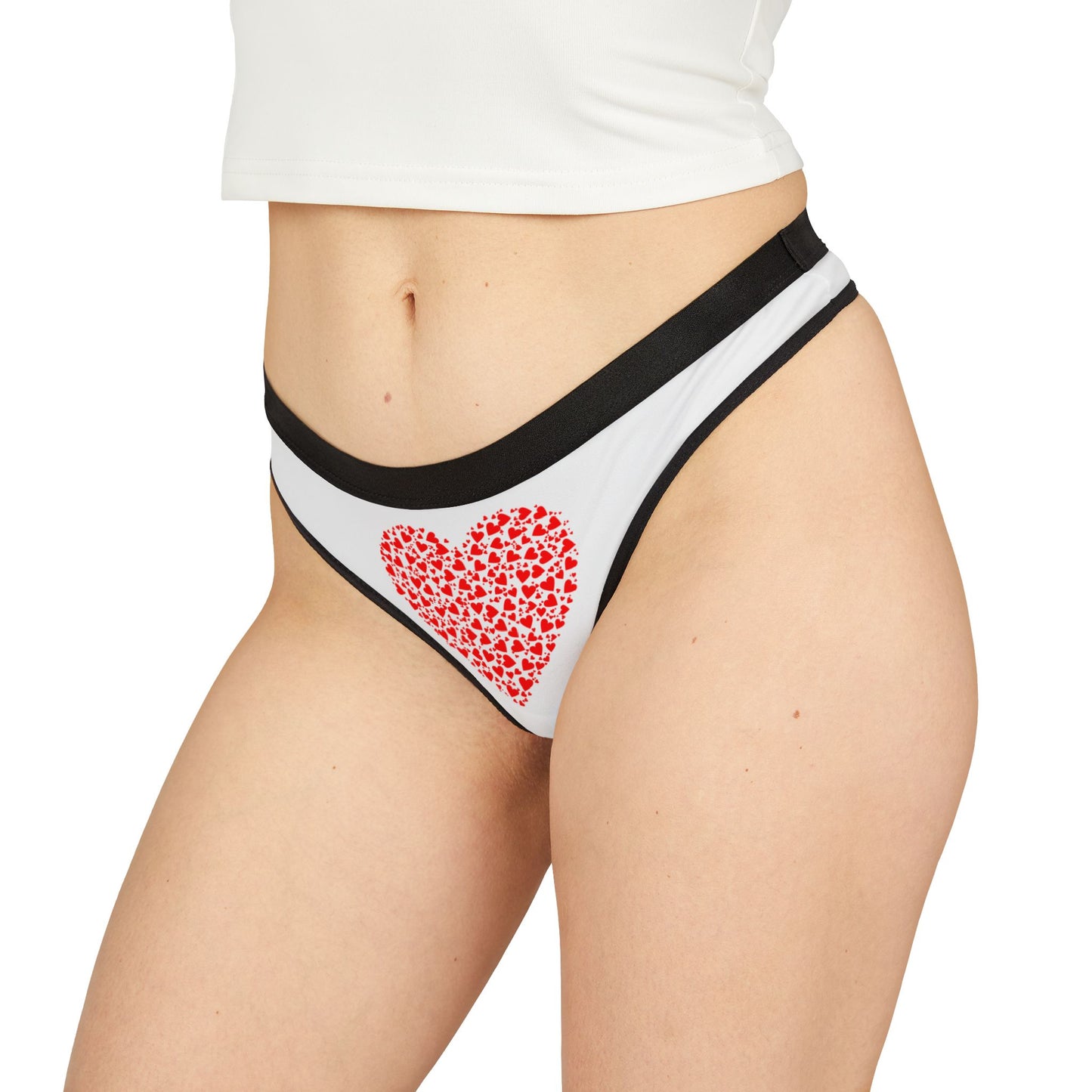 Damen Thong Unterwaesche Bequeme Atmungsaktive Slips mit Herzchen