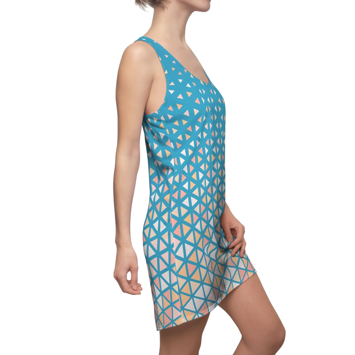 Buntes Dreieck Racerback Kleid – Trendige Sommer Damenmode
