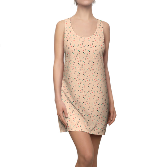 Bunt Mini Muster Racerback Kleid – Leichtes Sommerkleid