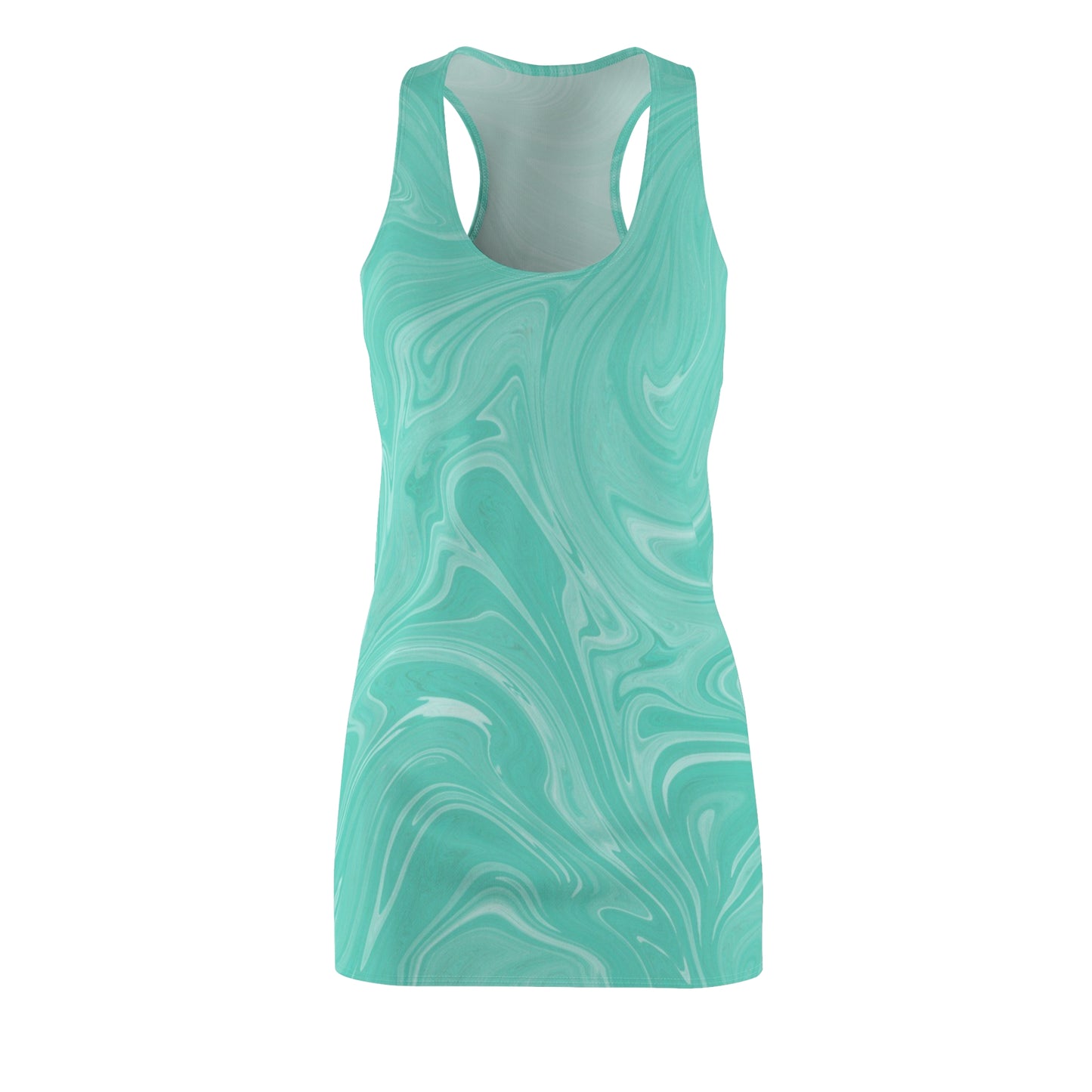 Racerback Kleid grün Aquarell Design – Damen Sommerkleid elegantes Muster