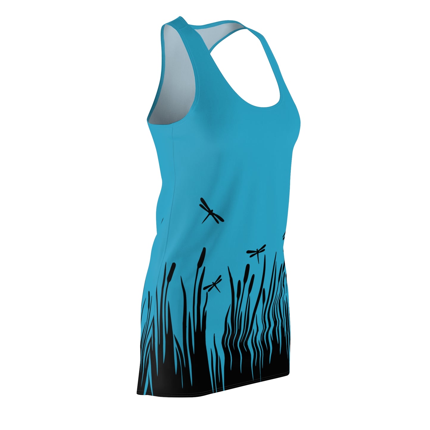 Türkises Damen Kleid Libellen Design Racerback Sommer Freizeit Party