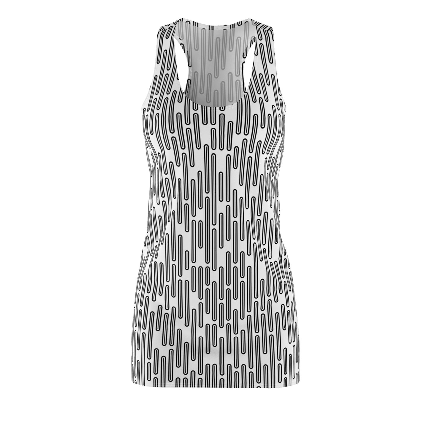 Vertikal Muster Racerback Kleid – Schwarz Weiß Damenmode