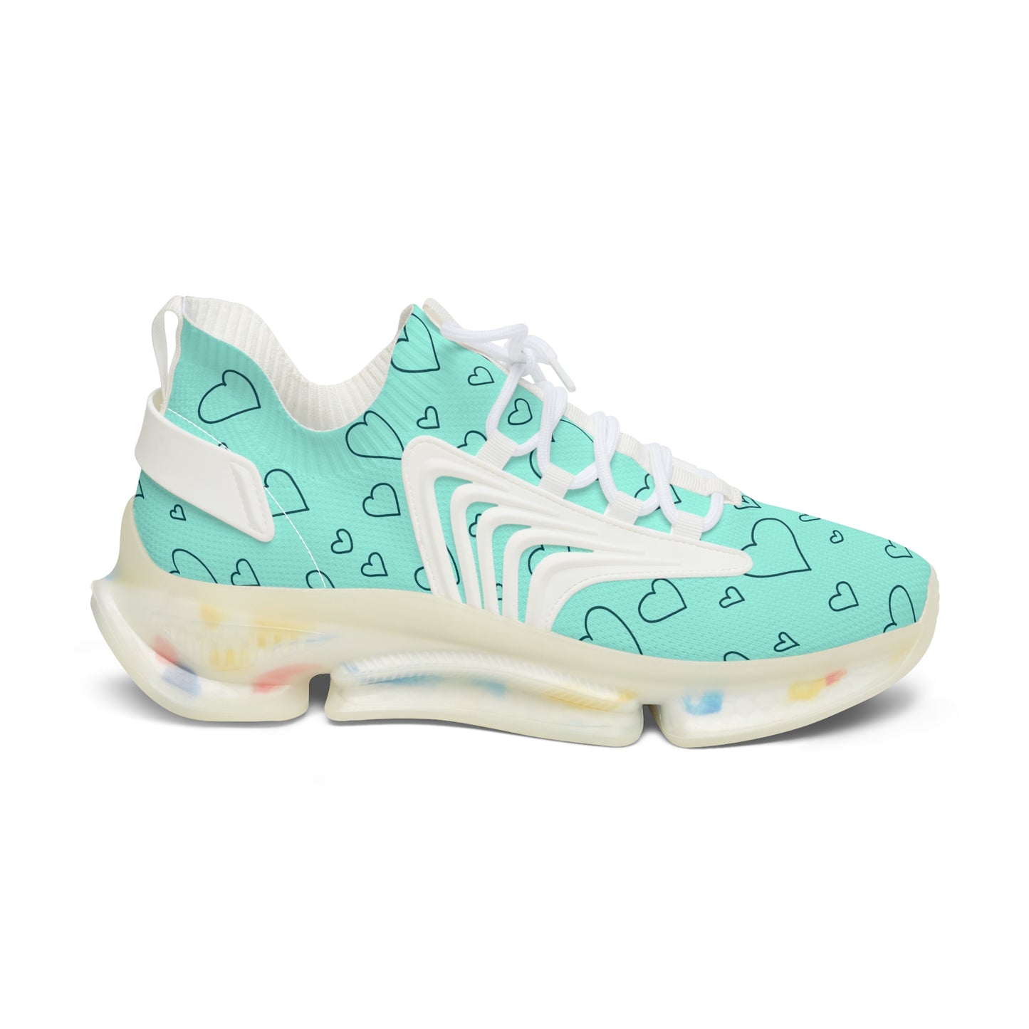 Damen Sneaker mit Herzmuster – Stylische Sportschuhe