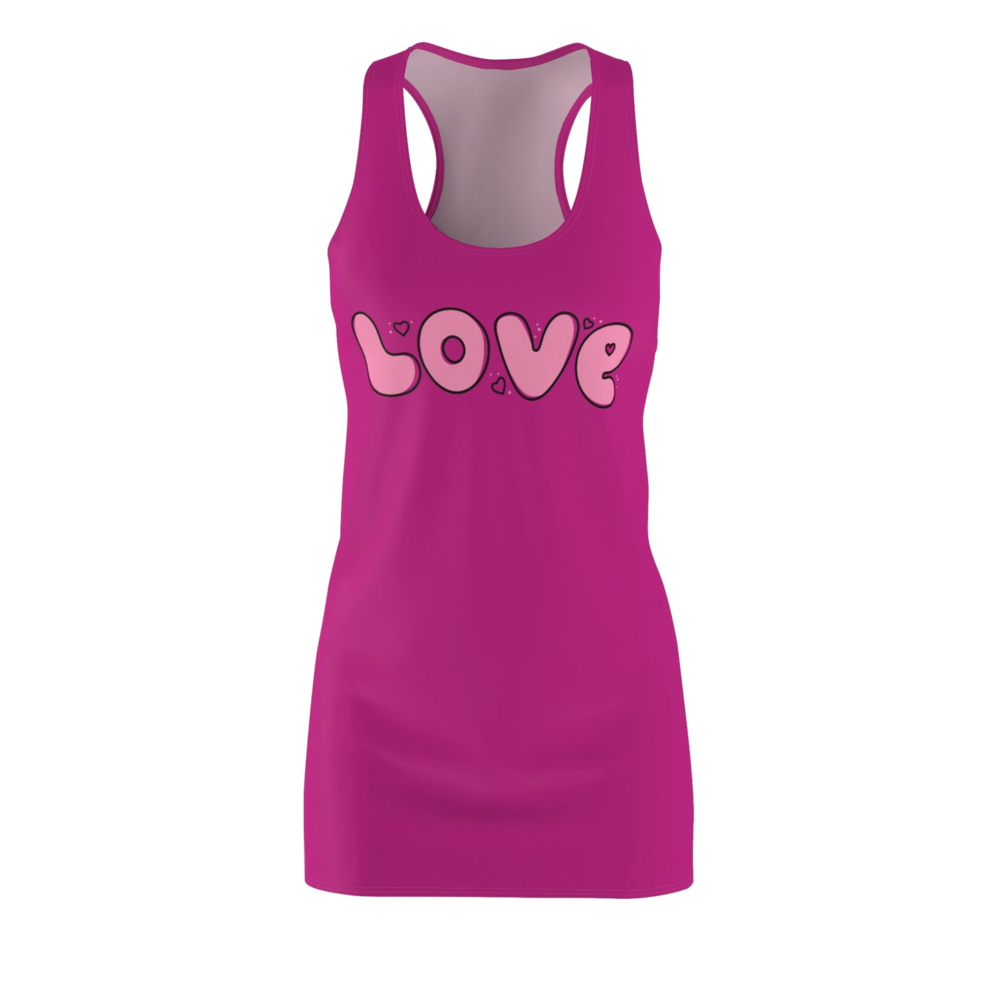 Love Pink Herz Racerback Kleid – Streetwear Damenmode in Pink
