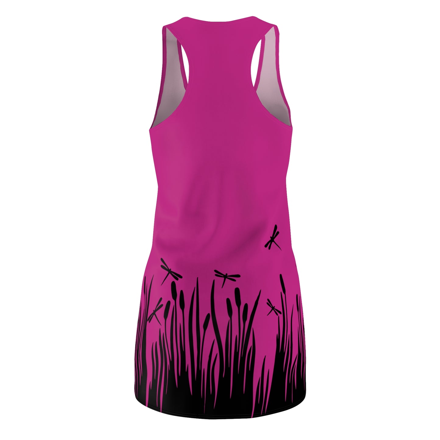 Pinkes Damen Kleid Libellen Design Racerback Sommer Freizeit Party