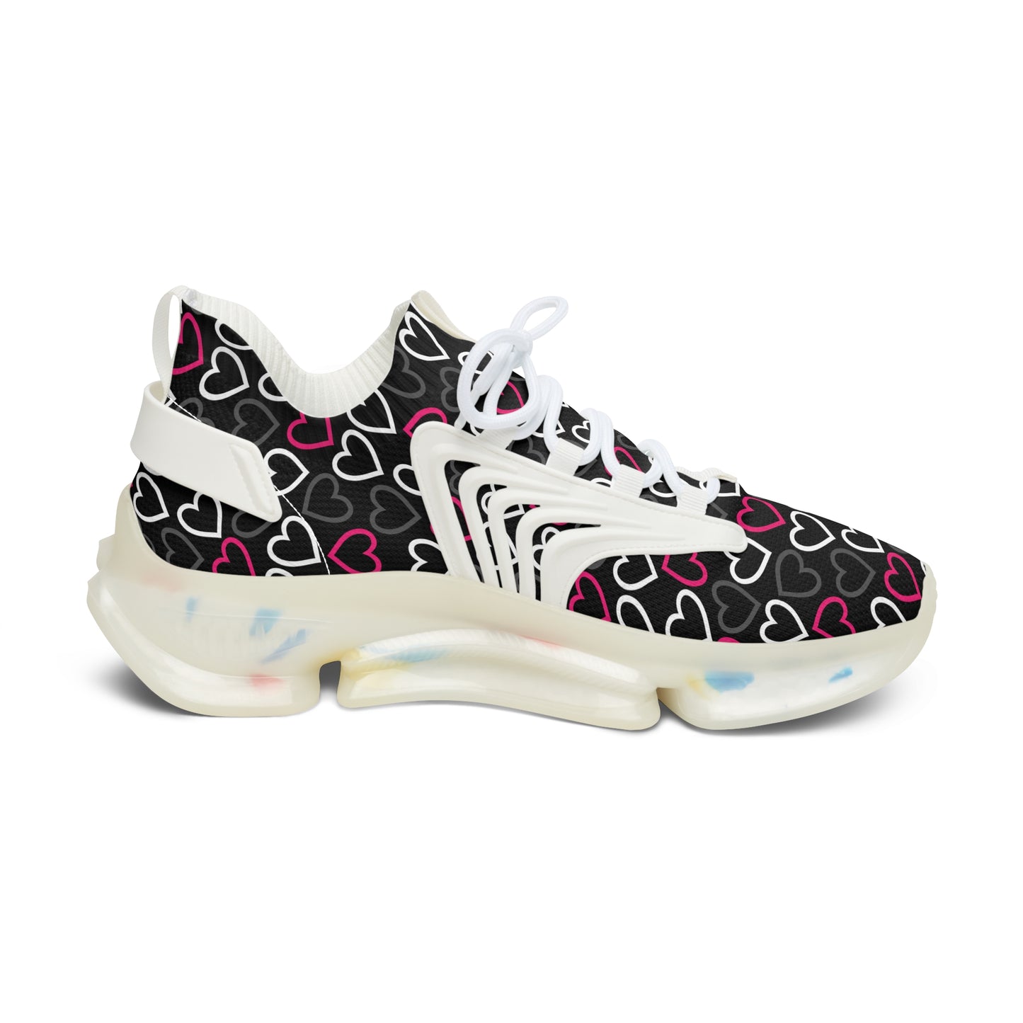 Damen Sneaker mit Herzmuster – Stylische Sportschuhe