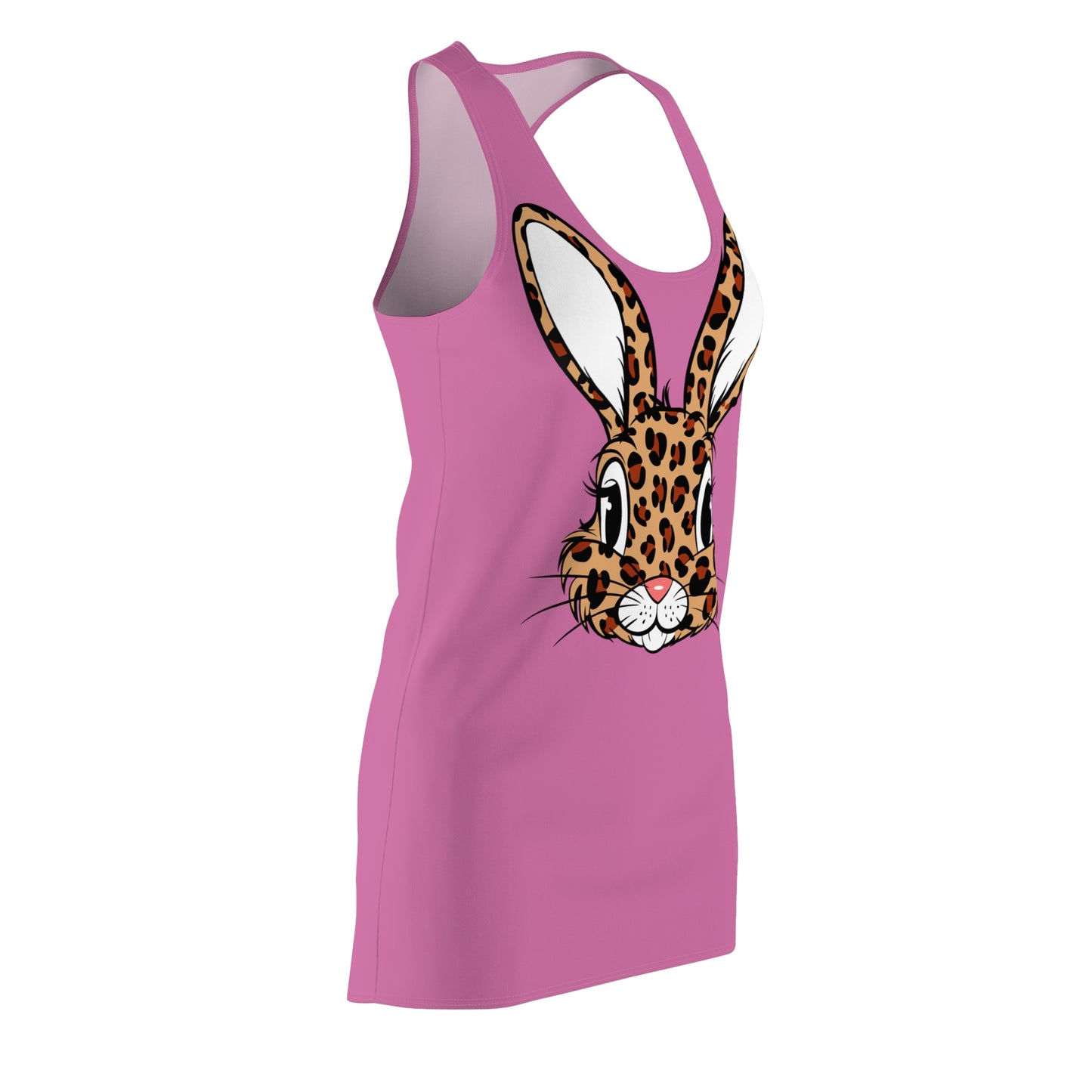 Leoparden Hase Racerback Kleid – Tierisch Hellpink