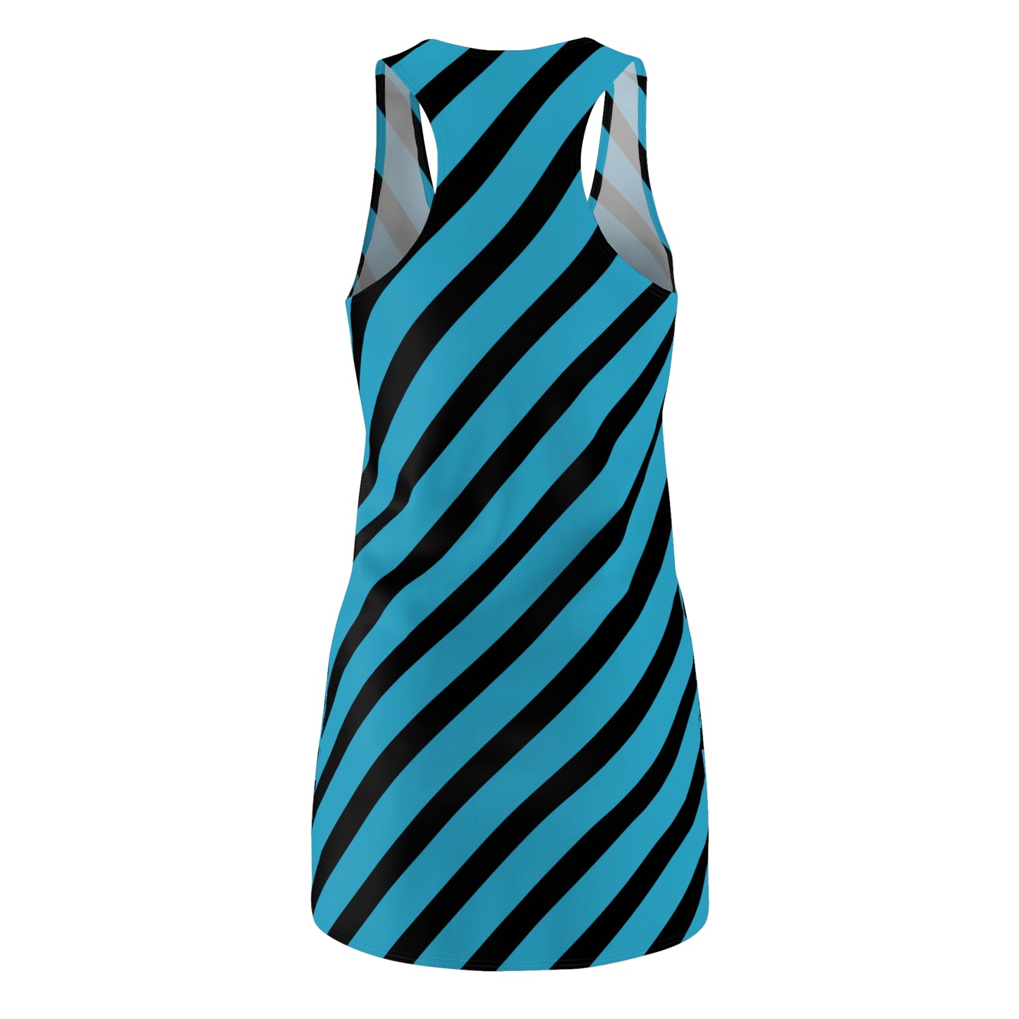 Streifen Racerback Kleid – Schwarz Türkis Sommerkleid