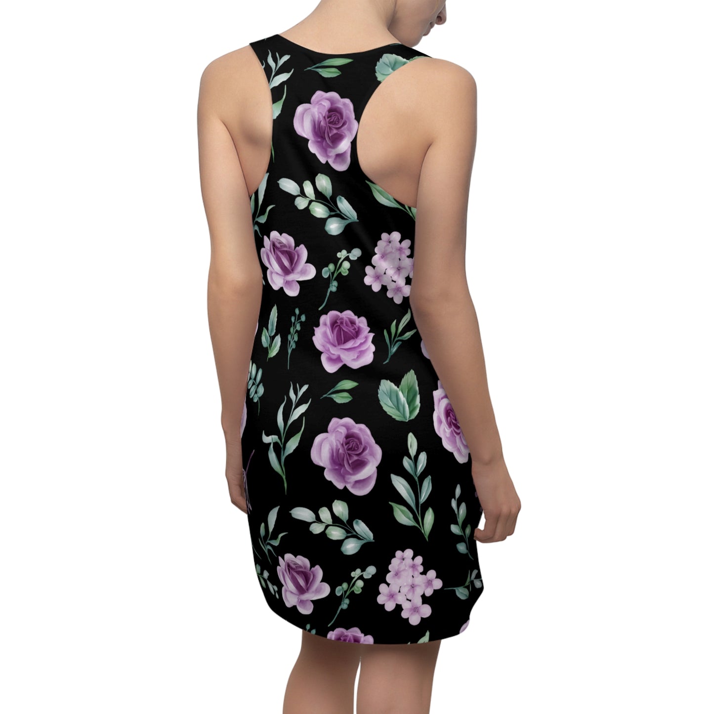Schwarz Floral Racerback Kleid – Blumenkleid Sommer Damen