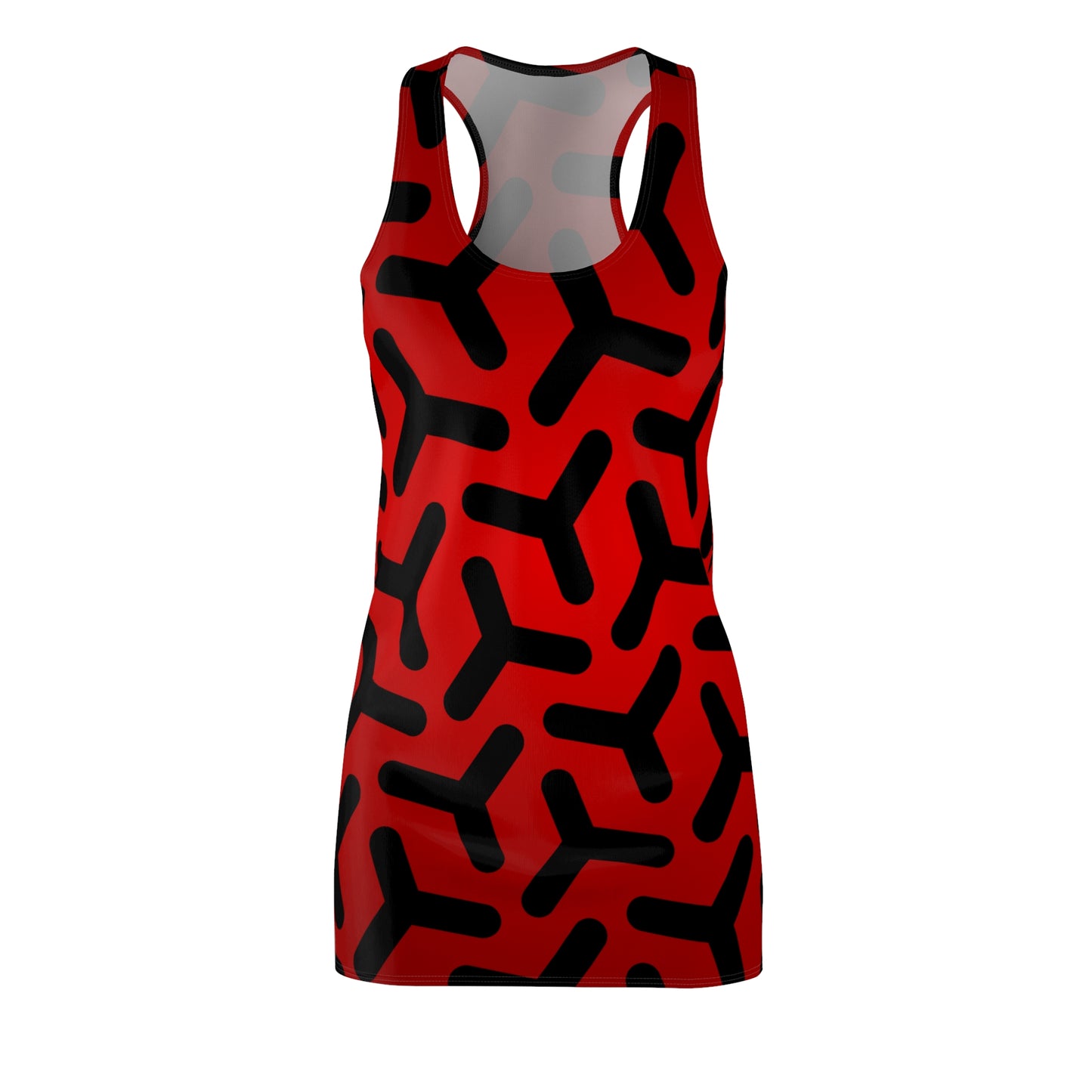 Racerback Damen Kleid Rot Farbverlauf Muster Racerback Sommer Party