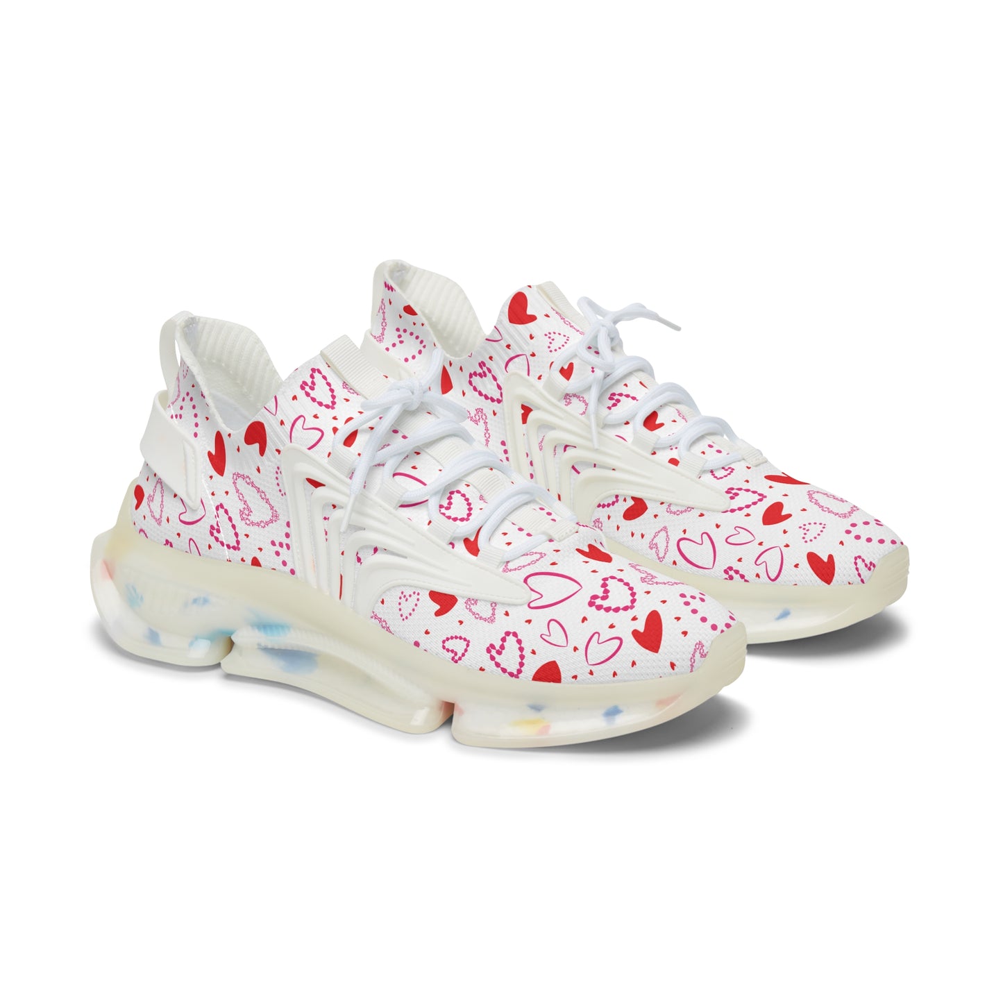 Damen Sneaker mit Herzmuster – Stylische Sportschuhe