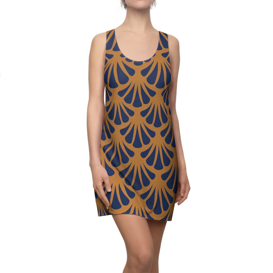 Braunes Damen Kleid Nautik Racerback Sommer Strand Casual