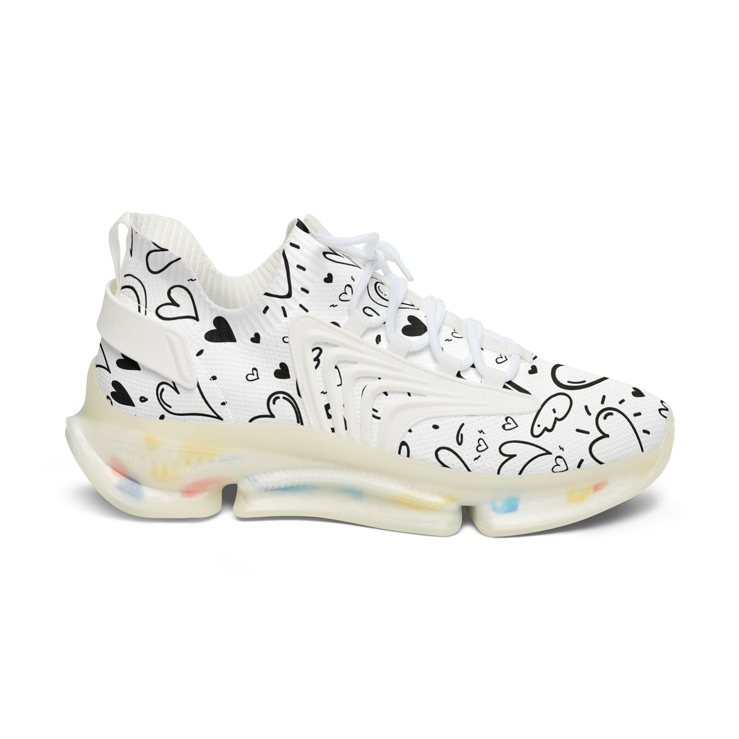 Damen Sneaker mit Herzmuster – Stylische Sportschuhe