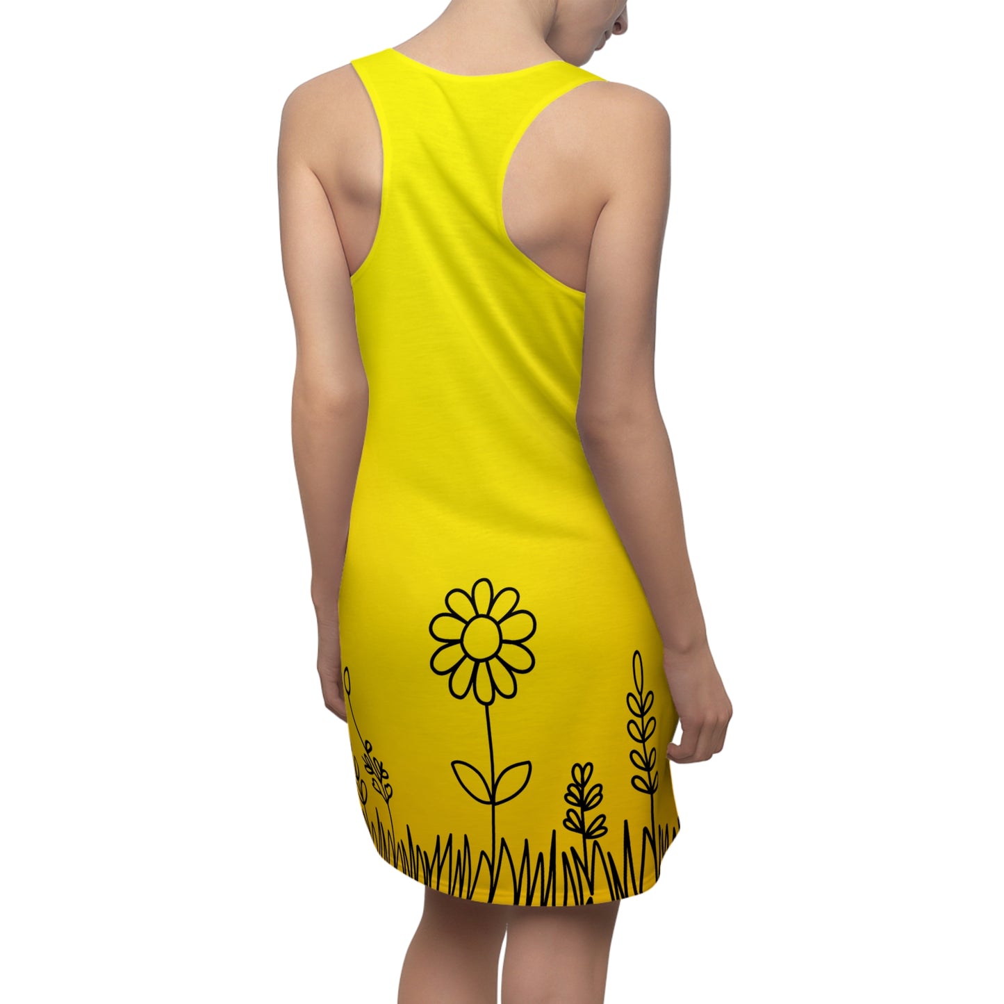 Gelb Floral Racerback Kleid – Leichtes Sommerkleid