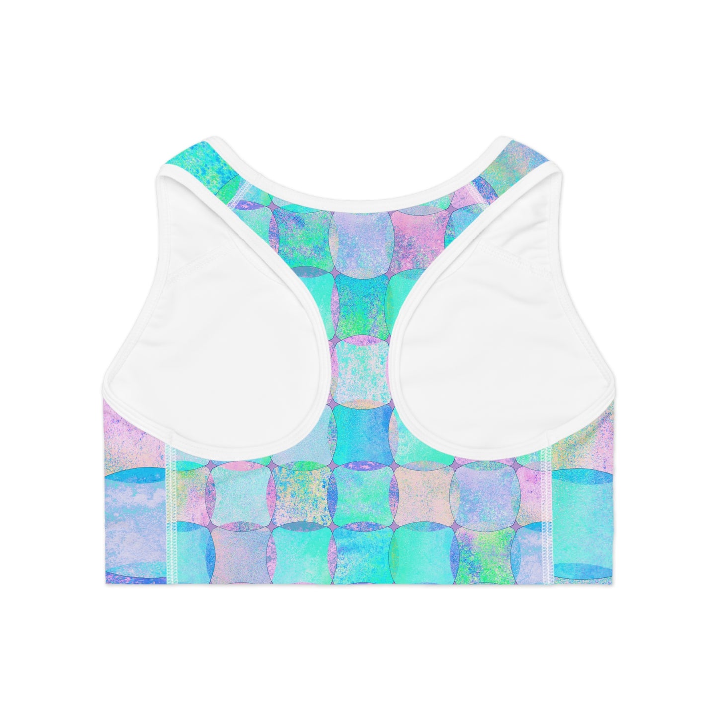 Damen Sport BH Buntes Muster Atmungsaktiv Yoga Fitness Workout Top