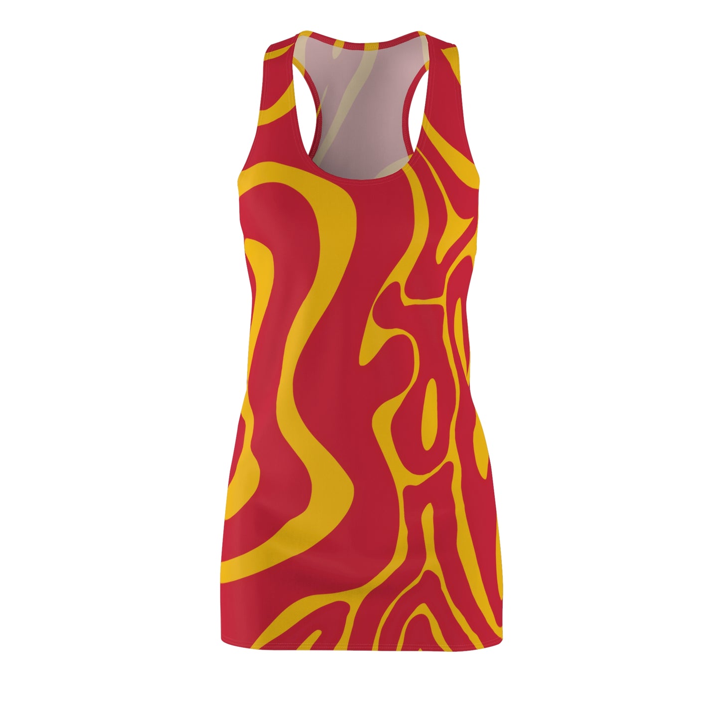 Rot Swirl Racerback Kleid – Abstraktes Sommerkleid