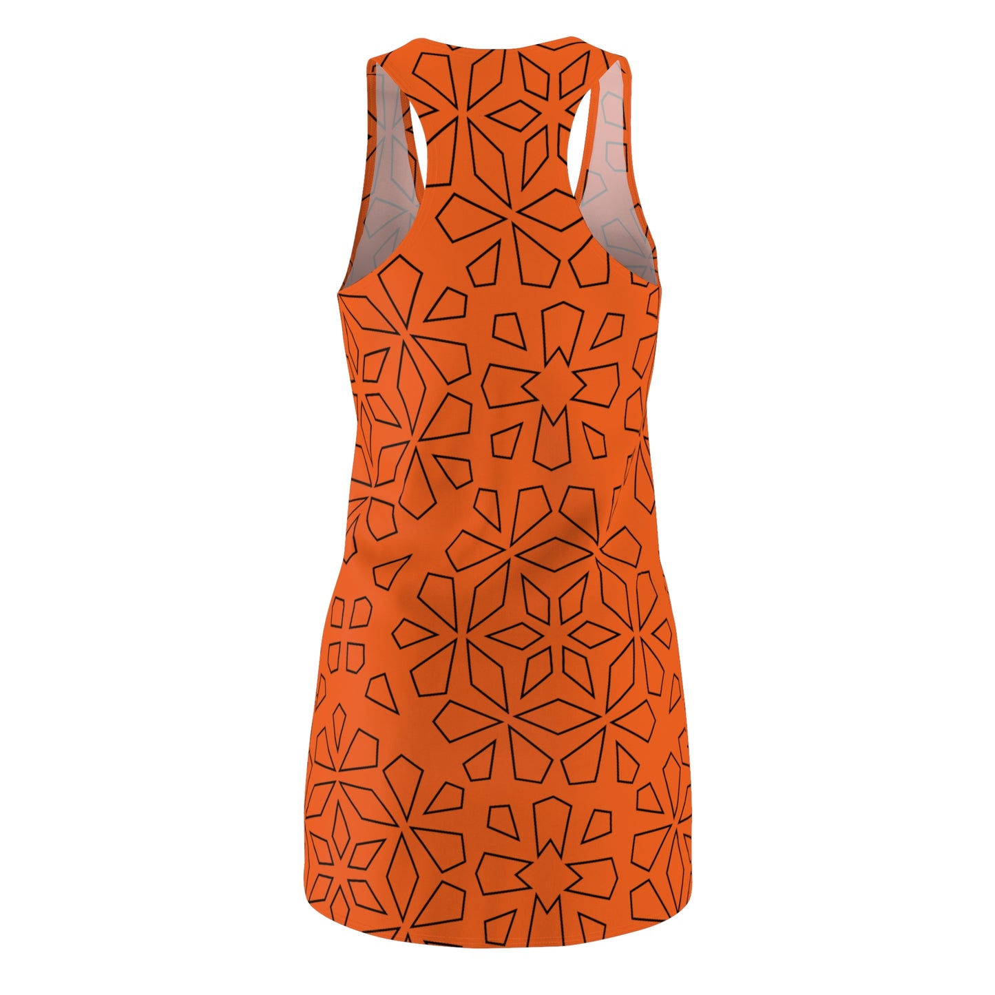 Orange Schwarz Racerback Kleid – Stylische Damenmode