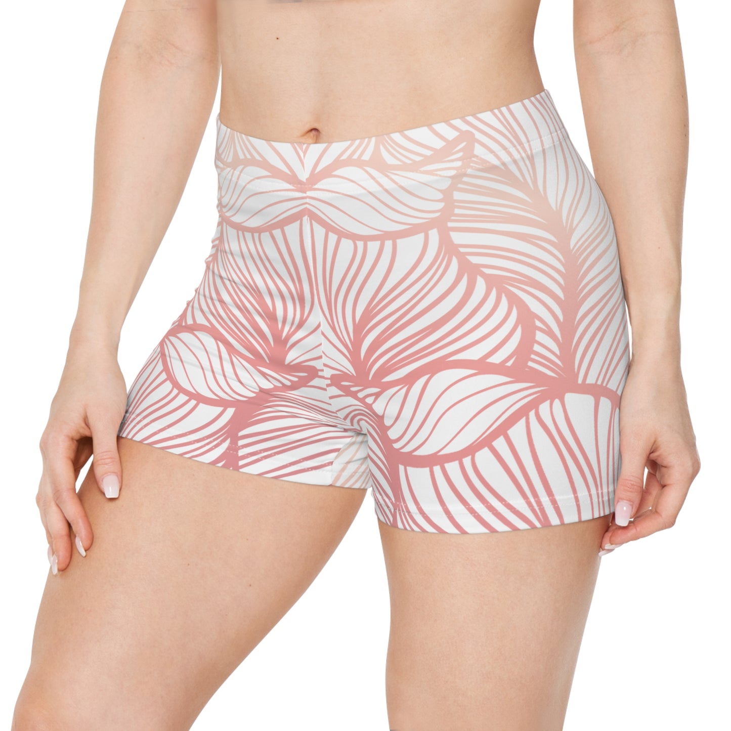 Damen Shorts Tropisches Blatt Print Strand Sport Freizeit