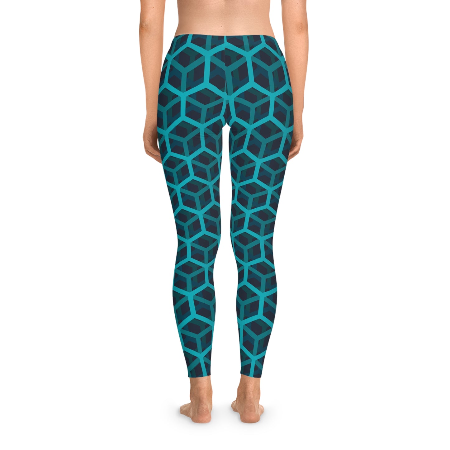 Damen Leggings Geometrisches Muster Stretch Bequeme Fitnesshose