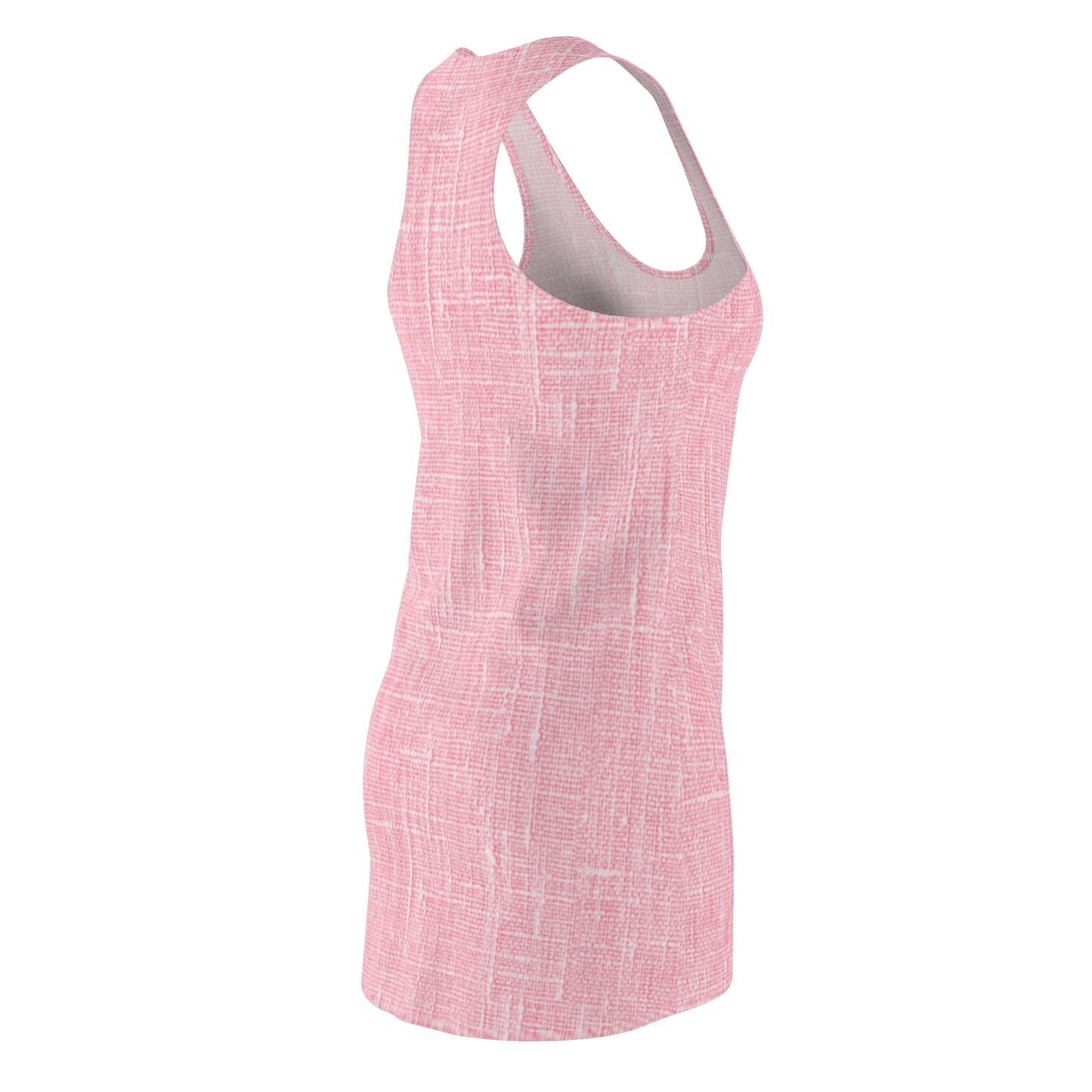 Racerback Kleid Damen – Rosa Sommerkleid mit Leinenoptik