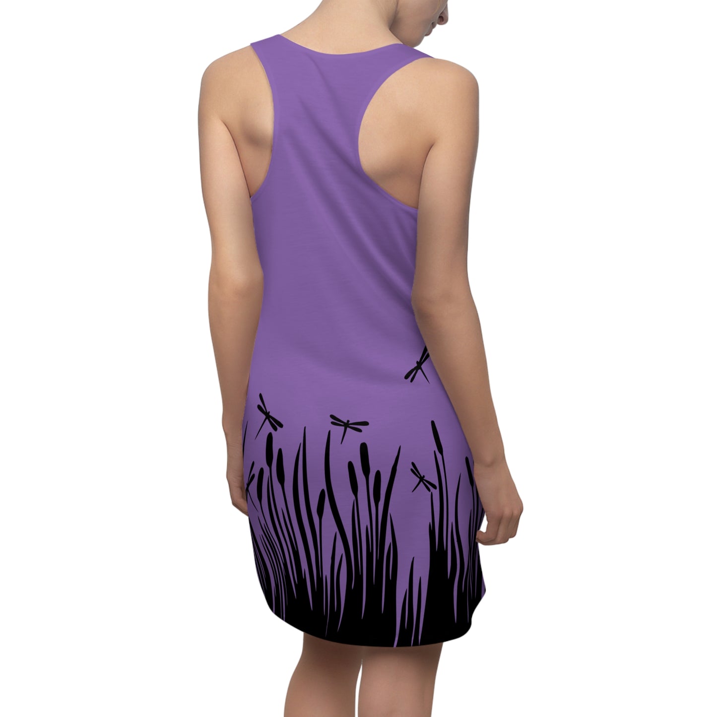 Hell Lila Damen Kleid Libellen Design Racerback Sommer Freizeit Party