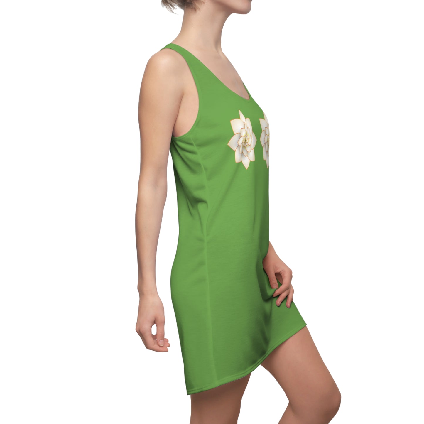 Grünes Damen Kleid Lotus Racerback Sommer Elegant Alltag Events