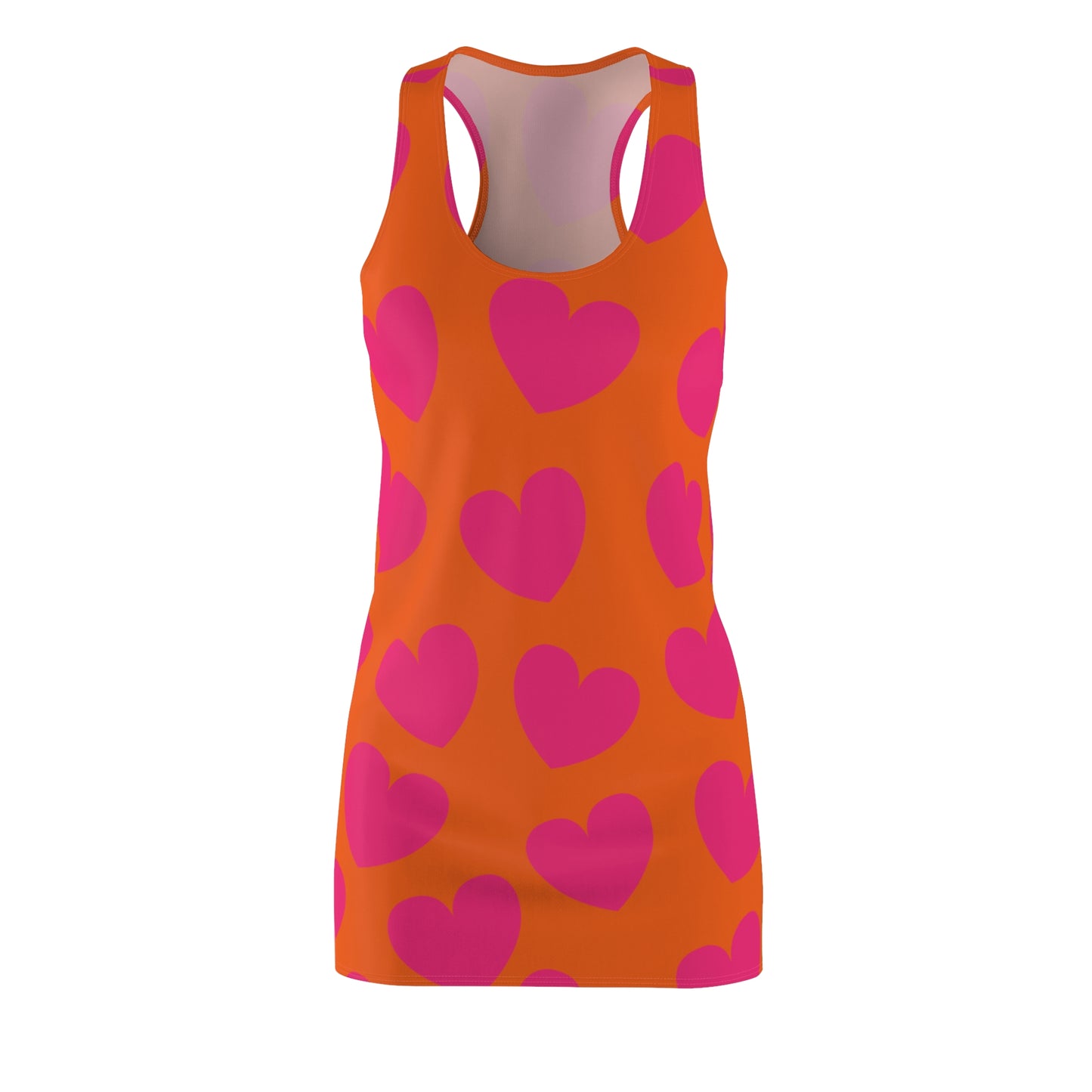 Oranges Damen Kleid Pink Herz Print Racerback Sommer Casual