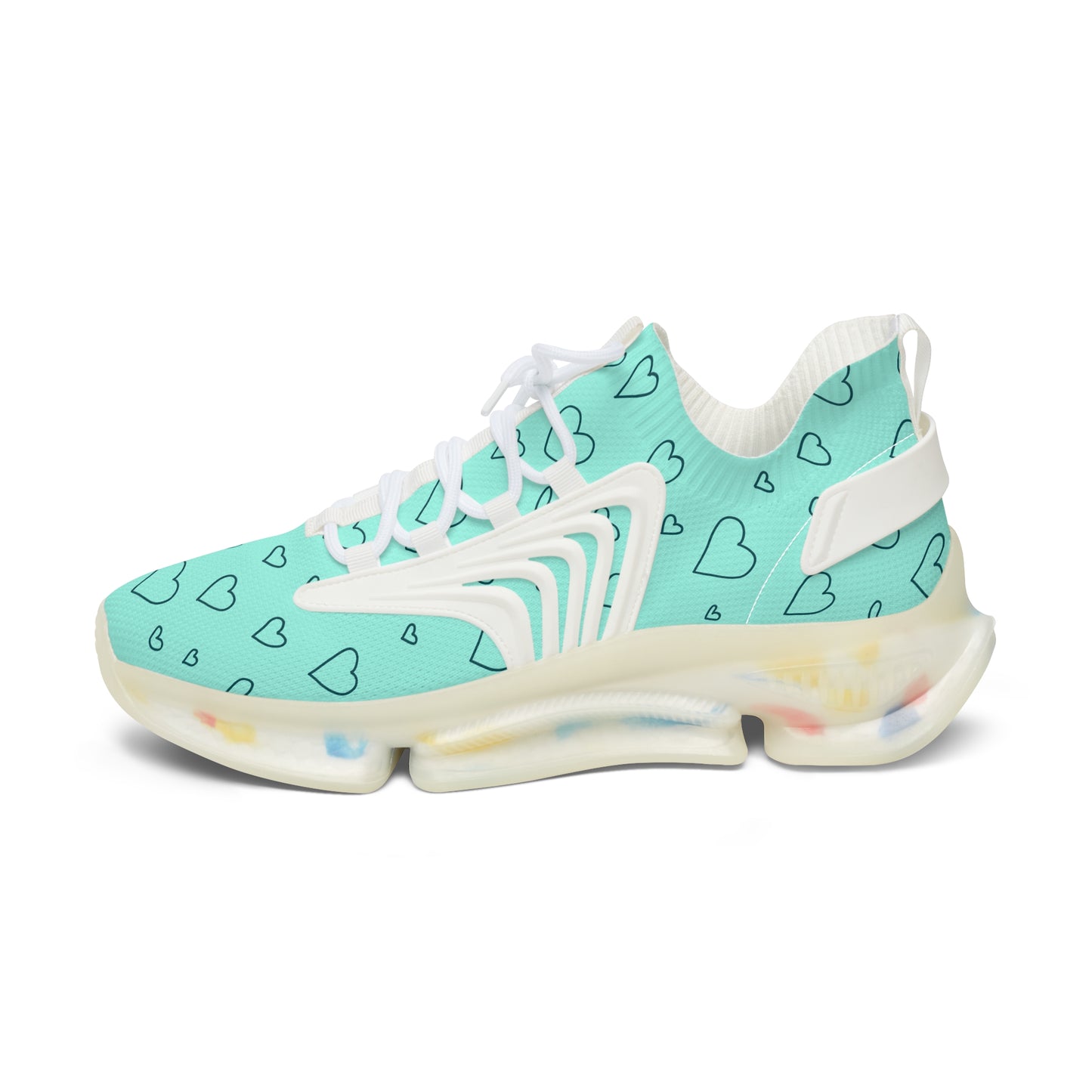 Damen Sneaker mit Herzmuster – Stylische Sportschuhe