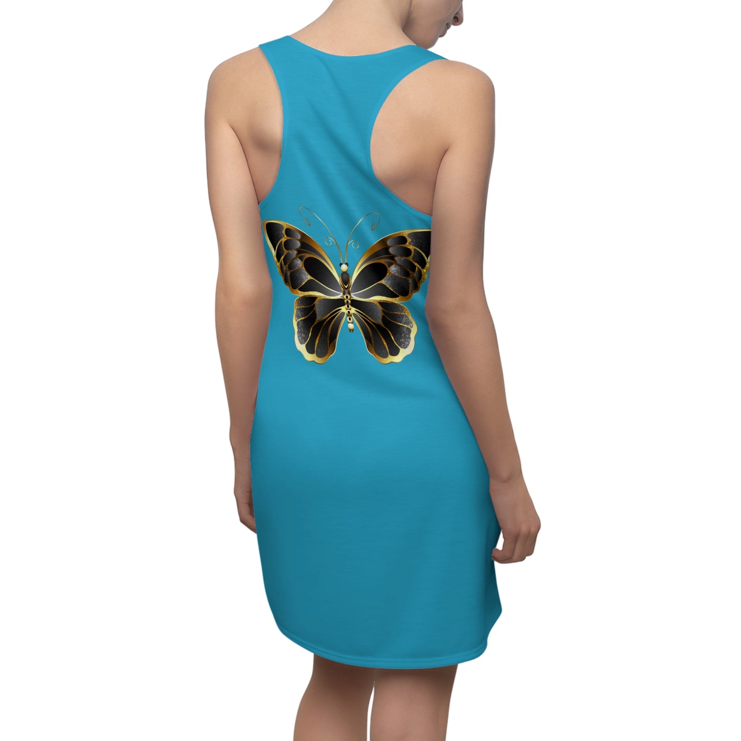 Türkis Schmetterling Racerback Kleid Sommerkleid
