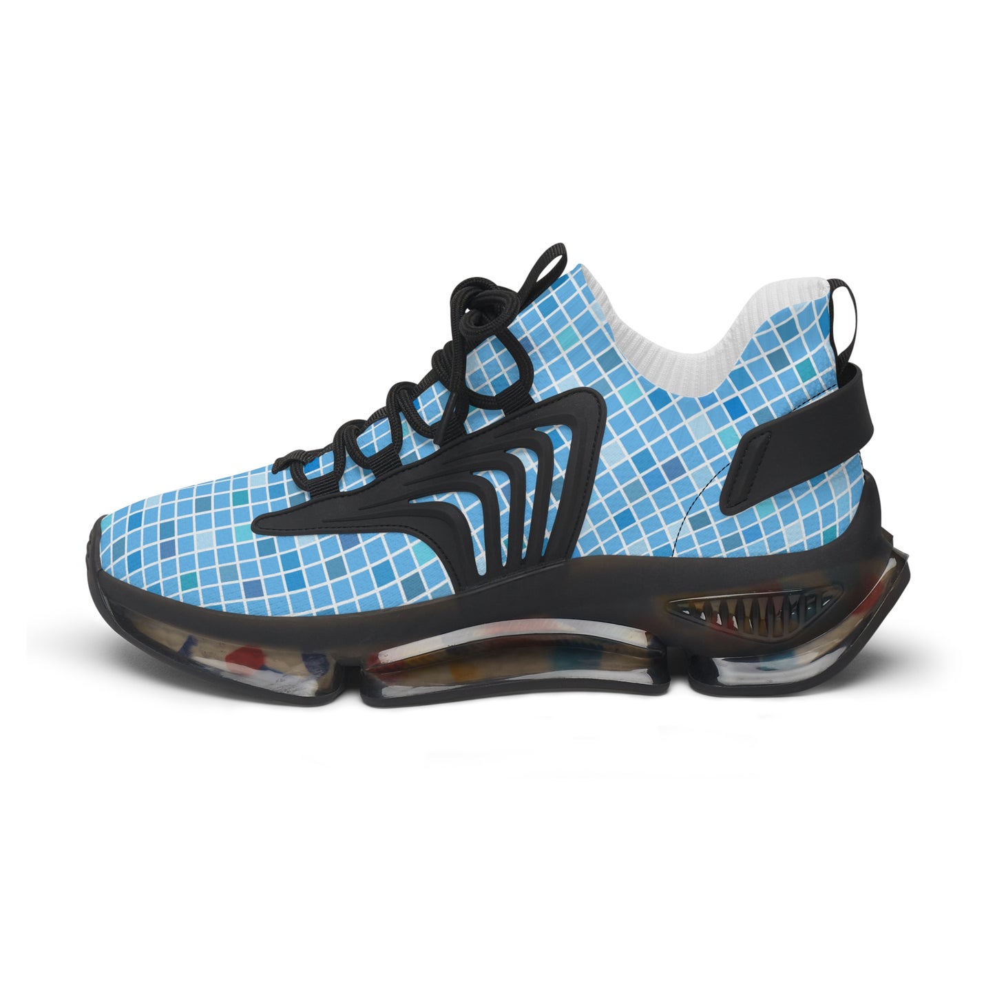 Blaue Damen Sneaker – Trendige Sportschuhe mit modernem Karomuster
