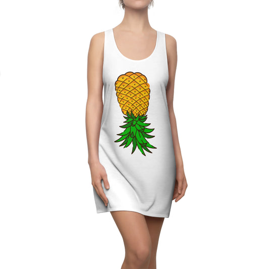 Damen Kleid Ananas Print Racerback Sommer Strand Freizeit