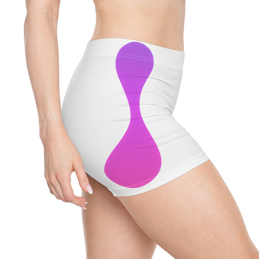 Damen Shorts Lila Kurven Design Sport Sommer Freizeit